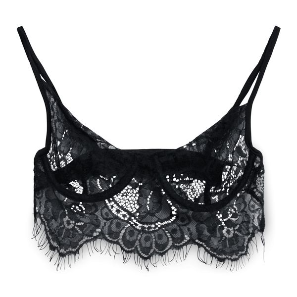 Eres Black Unlined Lace Demi Bra