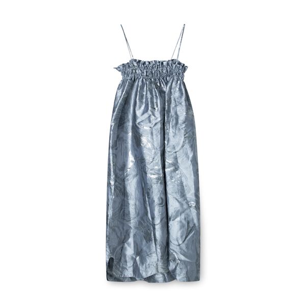 Ganni Metallic Jacquard Midi Dress