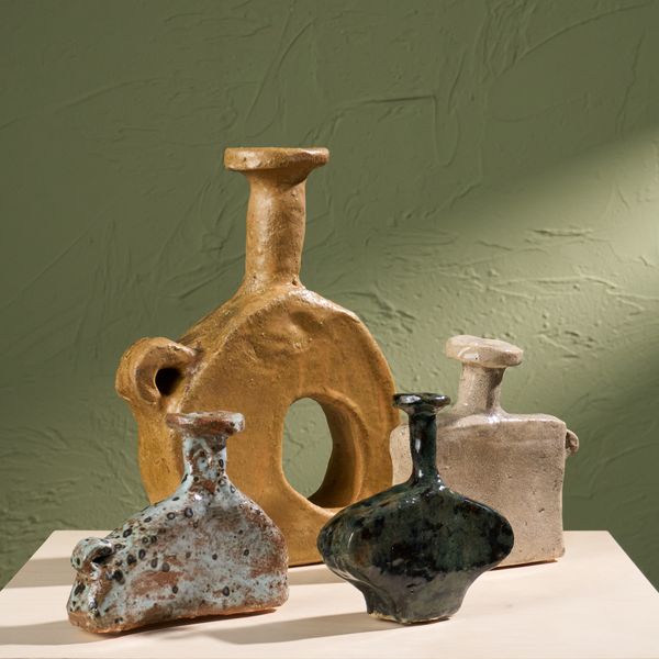 Set of Four Tiny and Small Core Vessels by Willem van Hooff, Glazed Earthenware, The Netherlands, 2020s