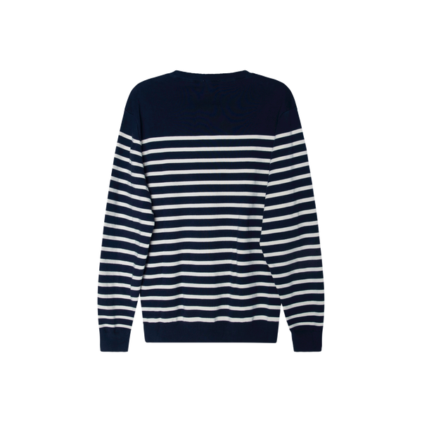 Sunspel Navy and White Striped Jumper