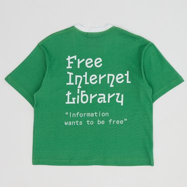 Free Internet Library: FIL Logo T-Shirt (Green/White)