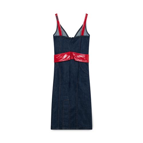 Dolce & Gabbana Denim with Red Accents Dress