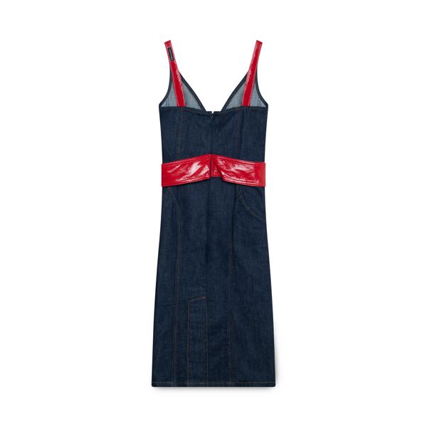 Dolce & Gabbana Denim with Red Accents Dress