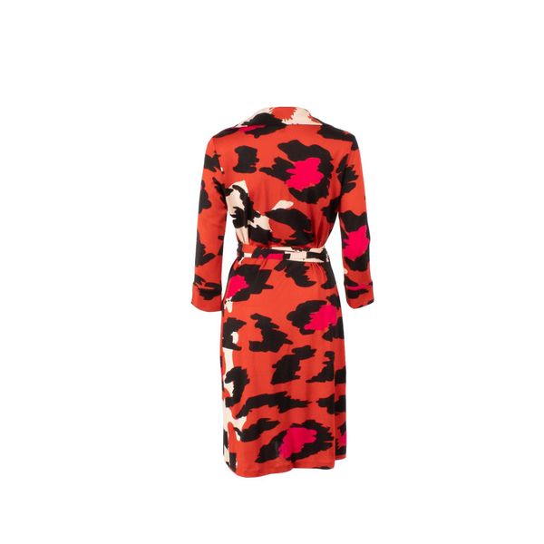 Diane von Furstenberg Abstract Animal Print Wrap Dress