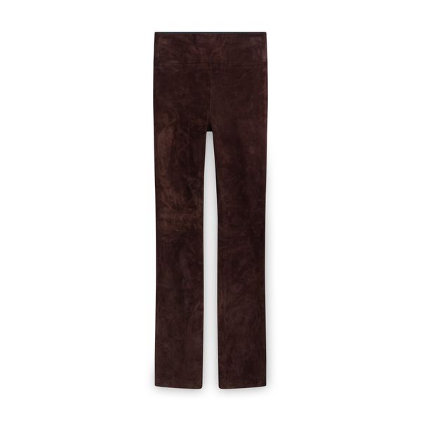 SPRWMN Brown Suede Micro Flare Pants