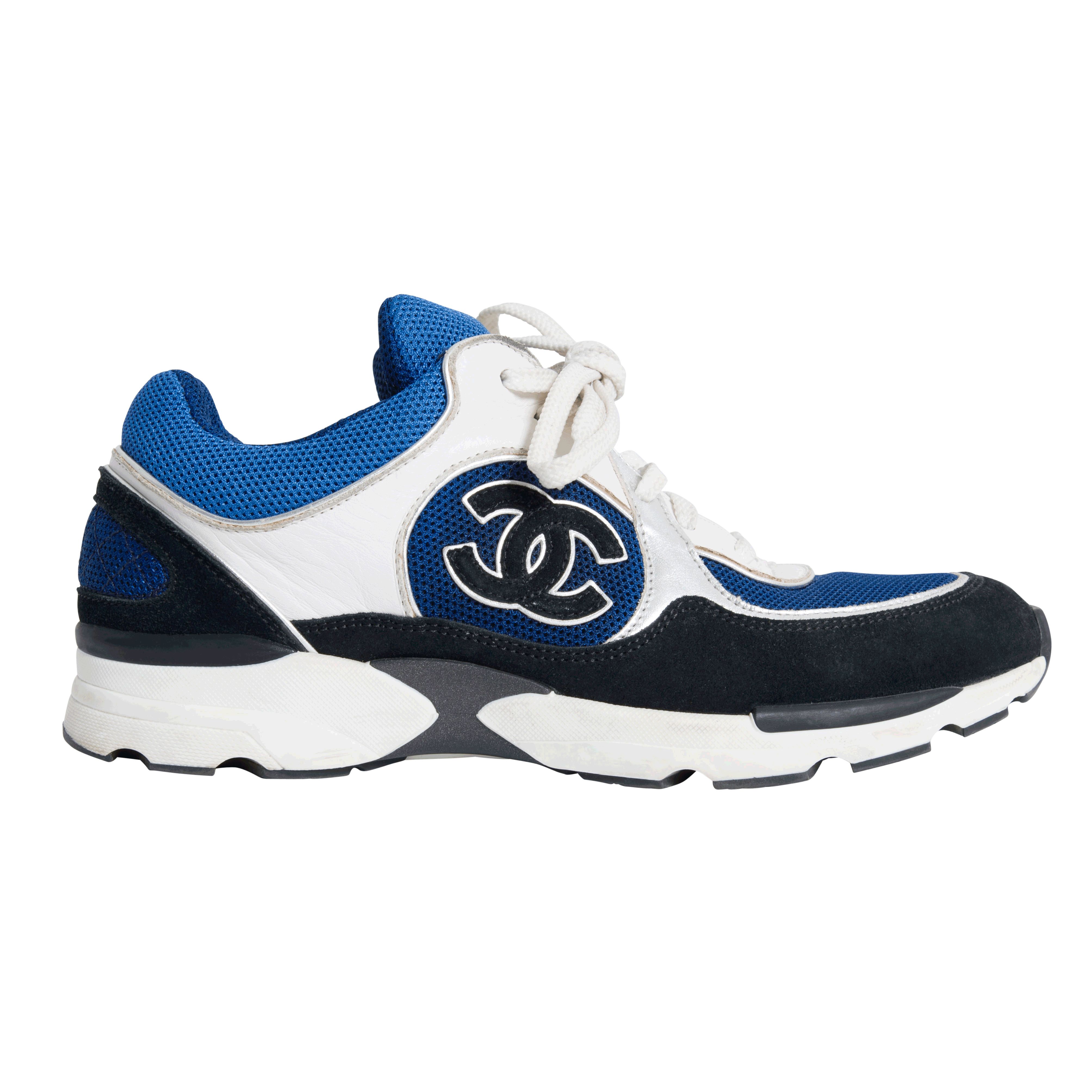 Chanel sneakers blue deals and white