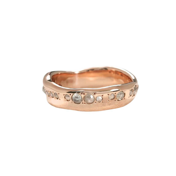 Sirciam 14k Rose Gold Rose Cut Diamond Eternity Band