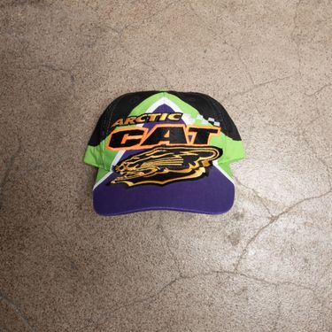 Vintage Arctic Cat hat - purple and green