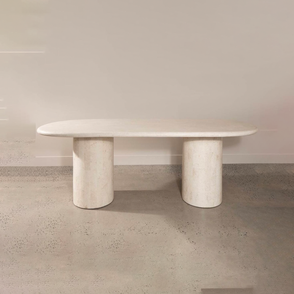 Perfect Edge Marble Oval Table