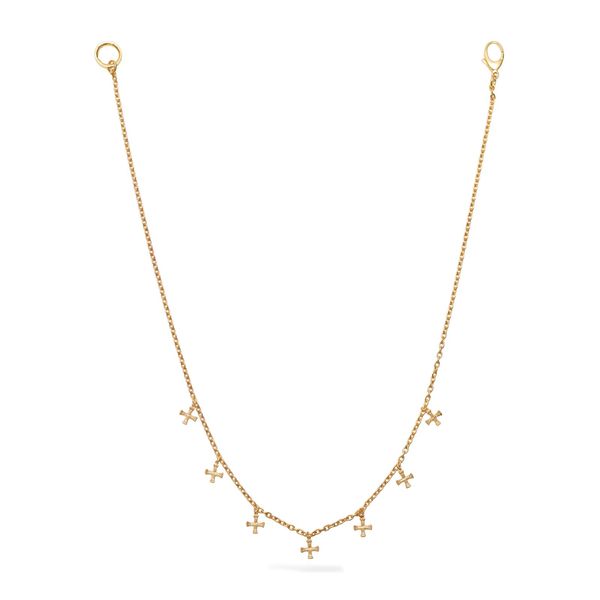 Tiny Crucifix Necklace, 7 Motifs, 18K gold