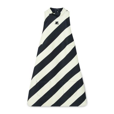 Courrèges Black and Yellow Striped Minidress