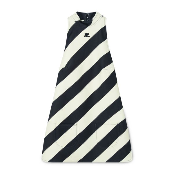 Courrèges Black and Yellow Striped Minidress