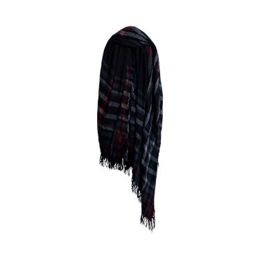 Navy Plaid Scarf 