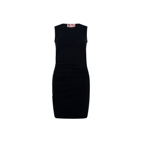 Amina Muaddi x Wolford Black Ruched-Side Jersey Dress