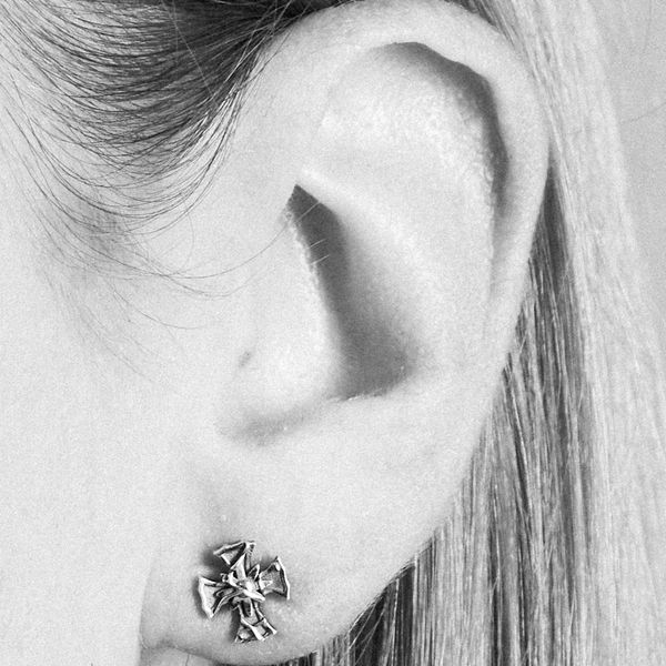 Floral Cross Earring