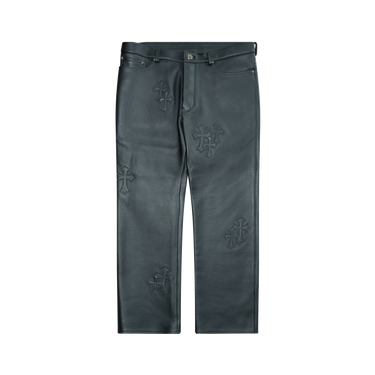 Chrome Hearts Leather Cross Patch Pants