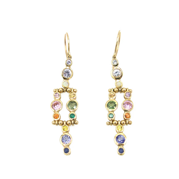 Scosha Vintage Chandelier Mixed Sapphire Earrings