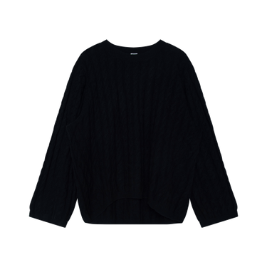 Toteme Black Cashmere Cable Knit Sweater