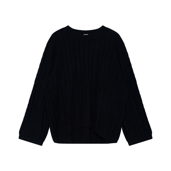 Toteme Black Cashmere Cable Knit Sweater