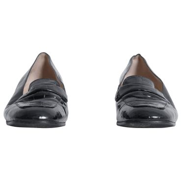 Vintage Oscar Novo Patent Leather Penny Loafers - Black