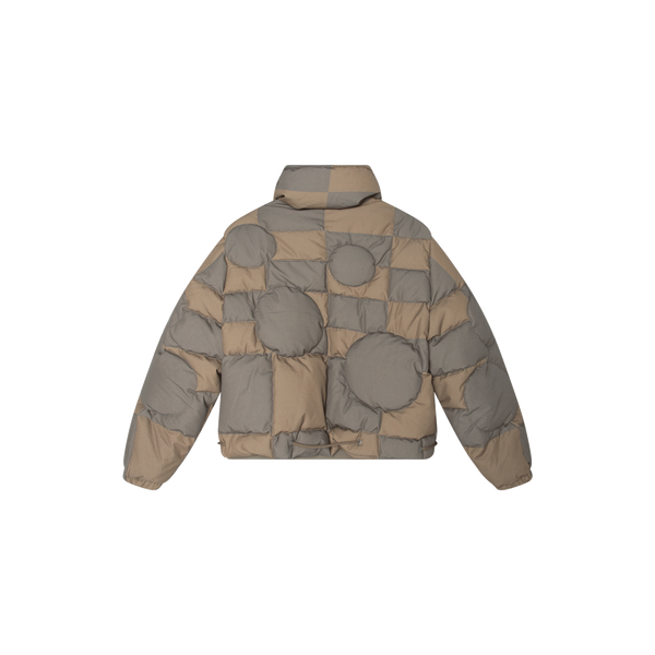 ERL Taupe Geometric Puffer