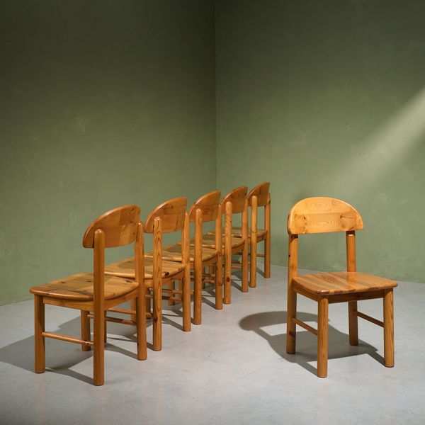 Set of 6 Dining Chairs in Solid Pine by Rainer Daumiller, Hirtshals Sawmill, Denmark, 1970s