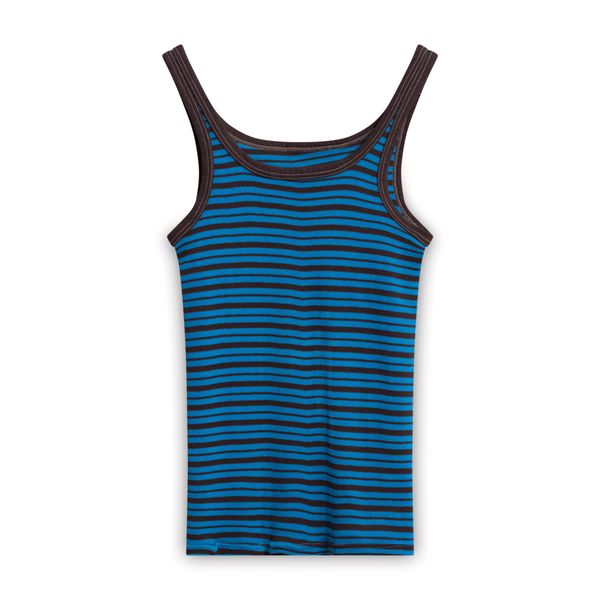 Vintage Blue/Brown Striped Tank Top