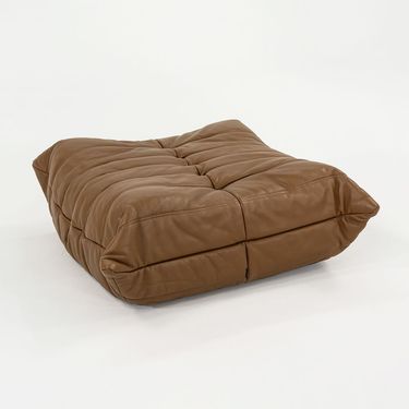 Togo Footstool Ottoman in Kyoto Bronze Leather by Michel Ducaroy for Ligne Roset, 2023