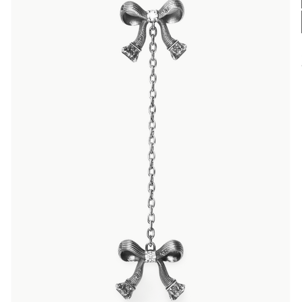 Corinthian Bow Drop Earring - Natural Diamond