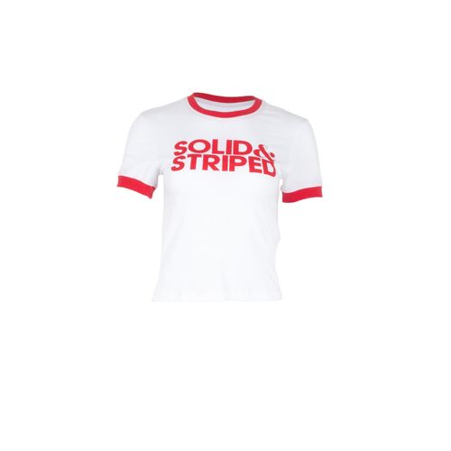 Solid & Striped Logo Ringer T-Shirt