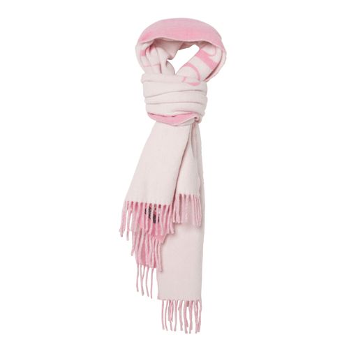 Sporty and Rich Classic Cream/Pink Logo Scarf
