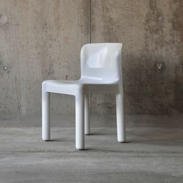 Glossy White Model 4875 Chair by Carlo Bartoli for Kartell, 1970s